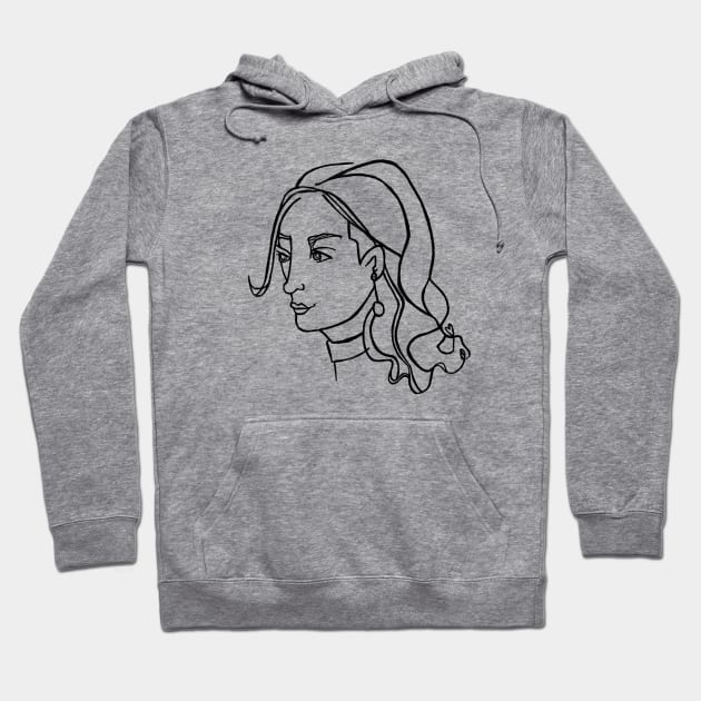 Cool Woman, Ink Portrait Hoodie by badlydrawnbabe